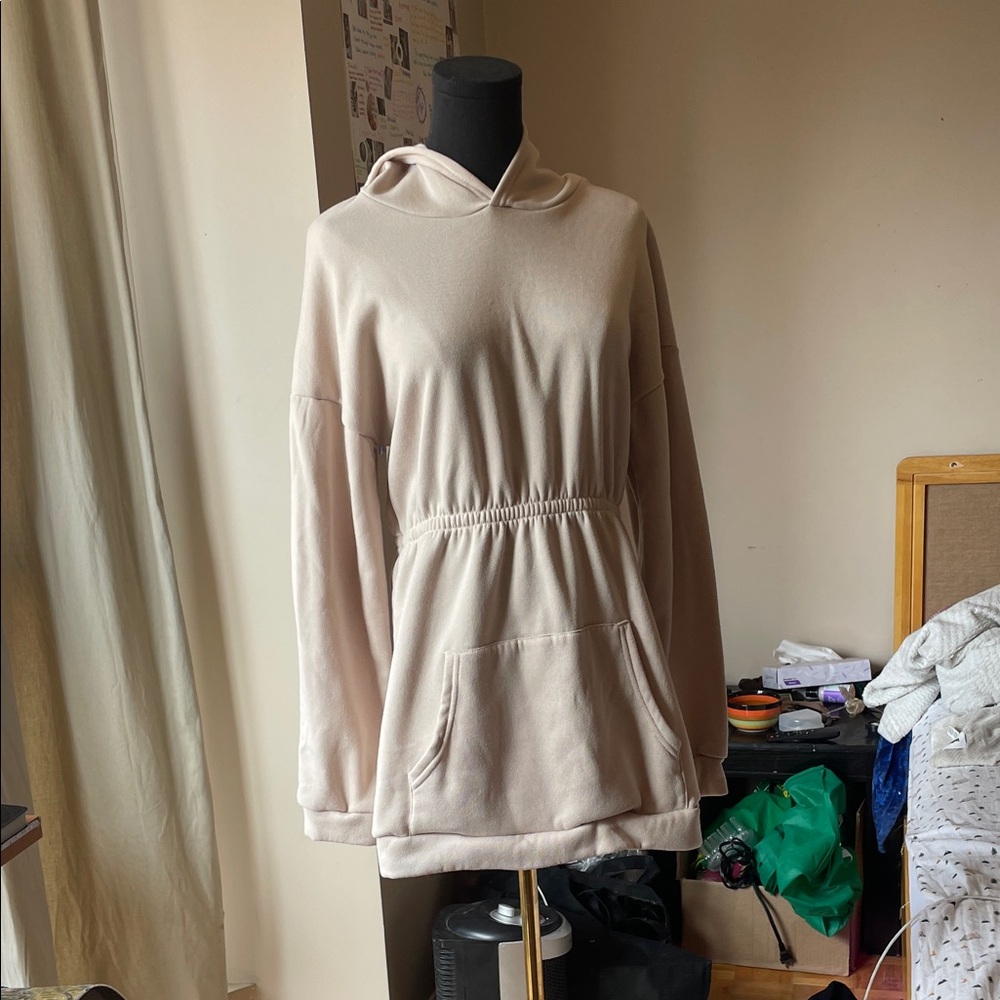 Comfy Cream Mini Hoodie Dress